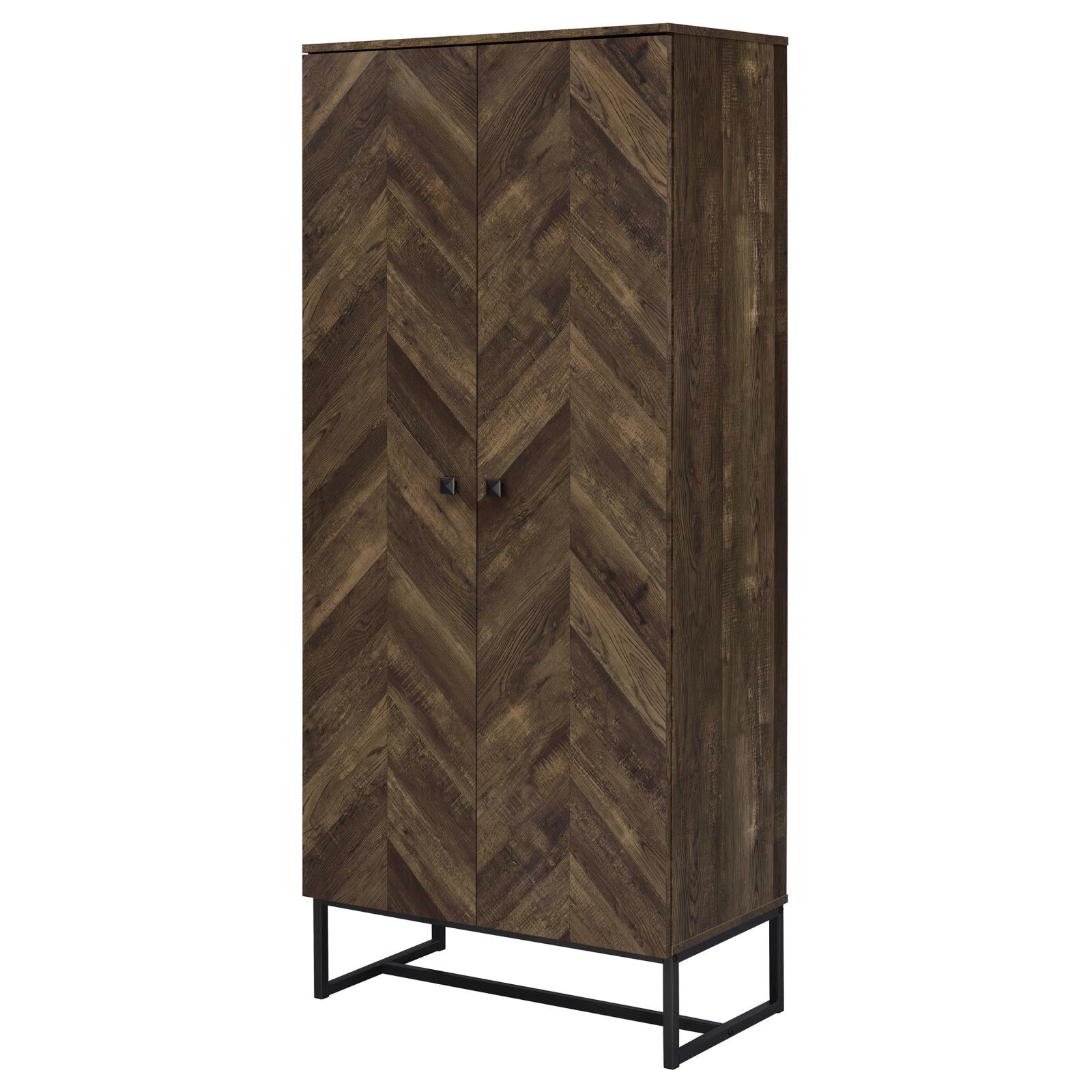 Carolyn Rustic Oak/Gunmetal 2-Door Accent Cabinet - 959640 - Bien Home Furniture &amp; Electronics