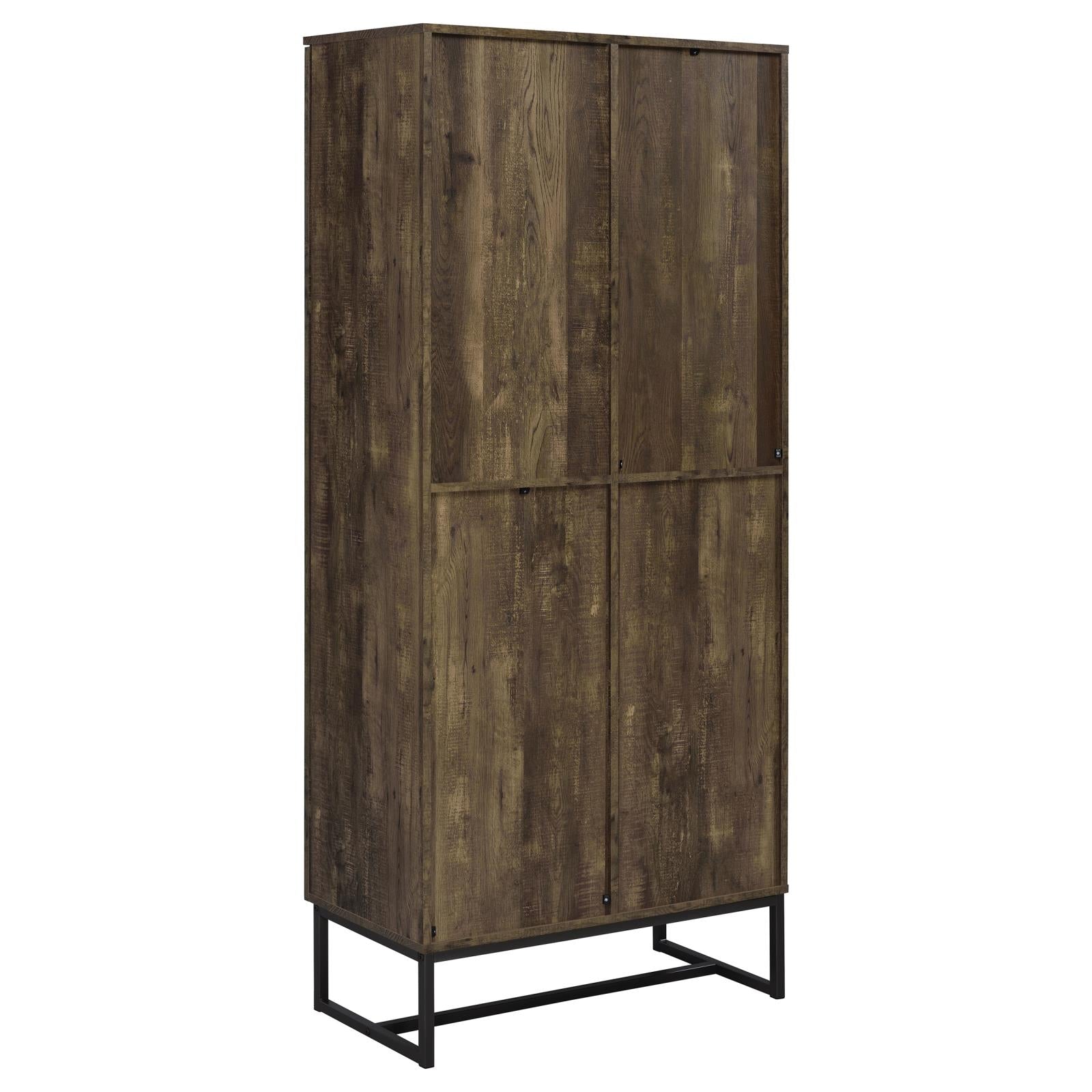 Carolyn Rustic Oak/Gunmetal 2-Door Accent Cabinet - 959640 - Bien Home Furniture & Electronics