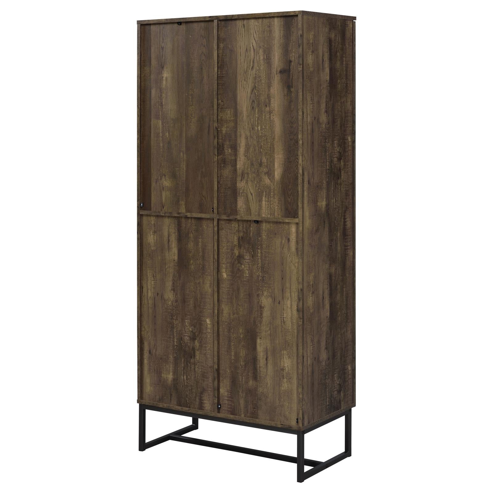 Carolyn Rustic Oak/Gunmetal 2-Door Accent Cabinet - 959640 - Bien Home Furniture & Electronics