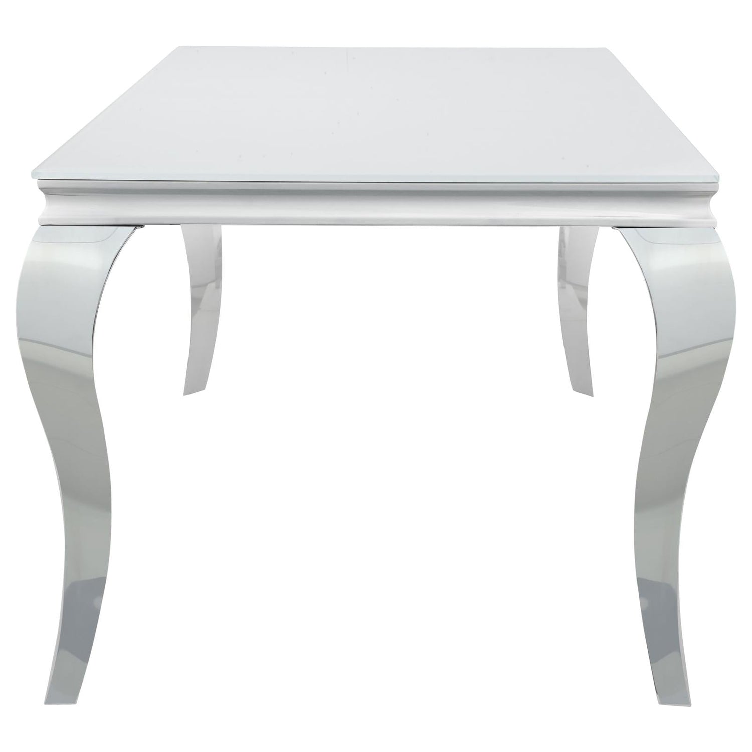 Carone White/Chrome Glass Top Dining Table - 115091 - Bien Home Furniture & Electronics