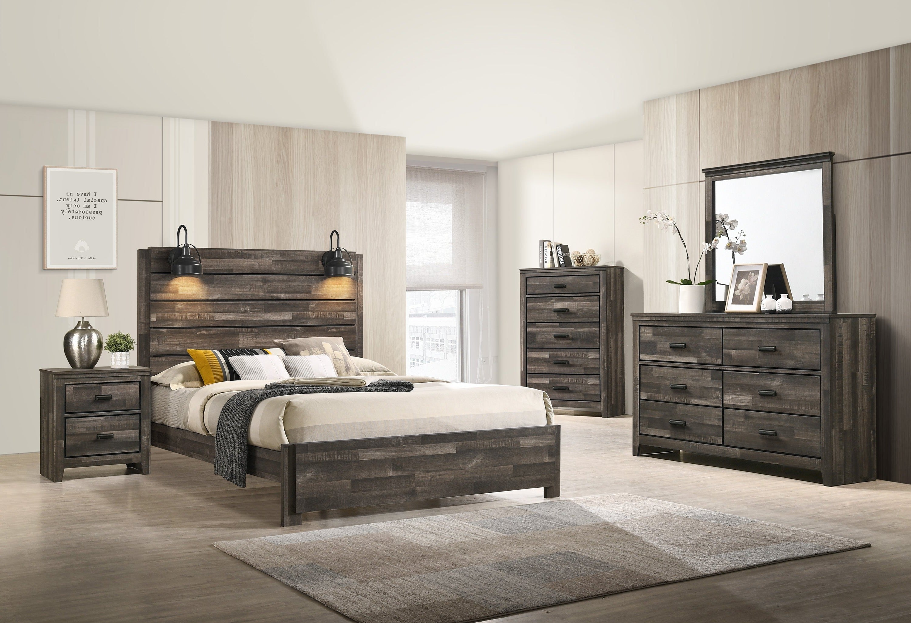 Carter Brown Platform Youth Bedroom Set - SET | B6800-F-BED | B6800-1 | B6800-2 - Bien Home Furniture &amp; Electronics