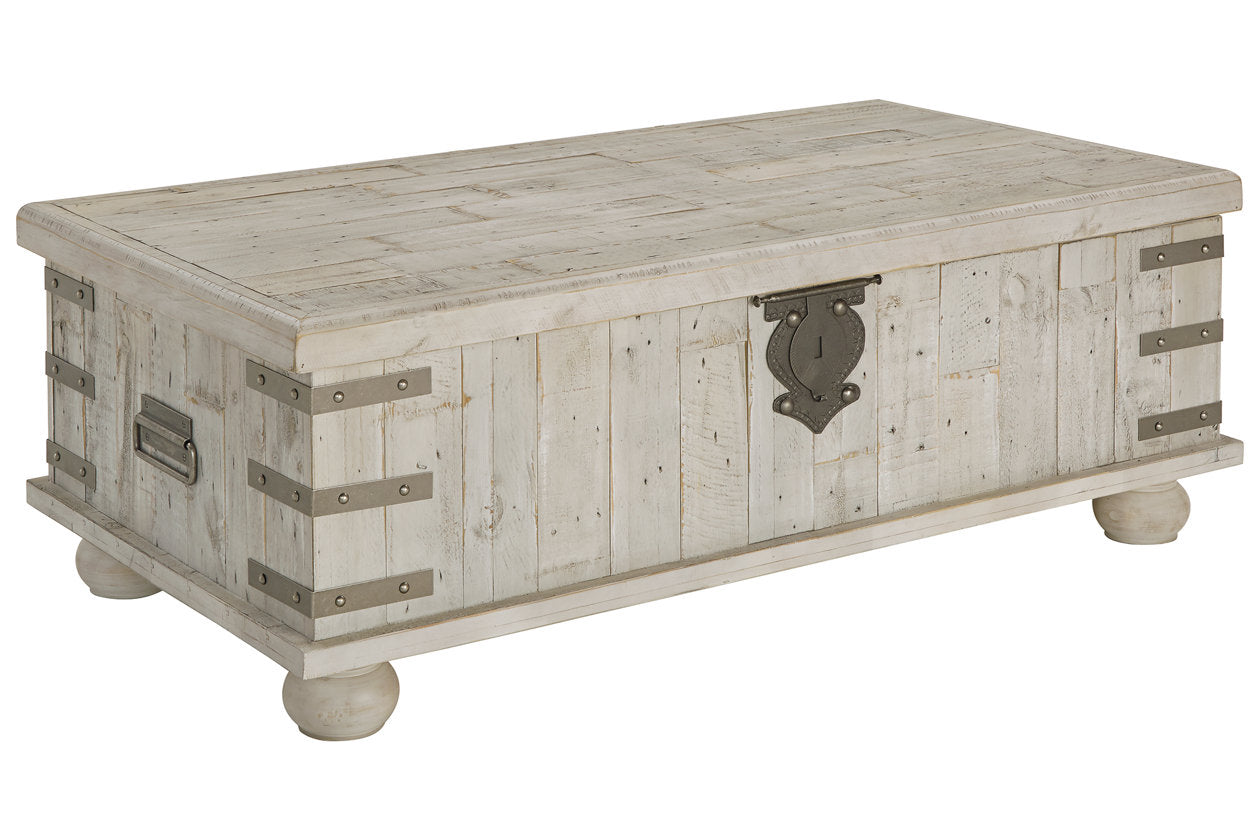 Carynhurst White Wash Gray Coffee Table with Lift Top - T757-9 - Bien Home Furniture & Electronics