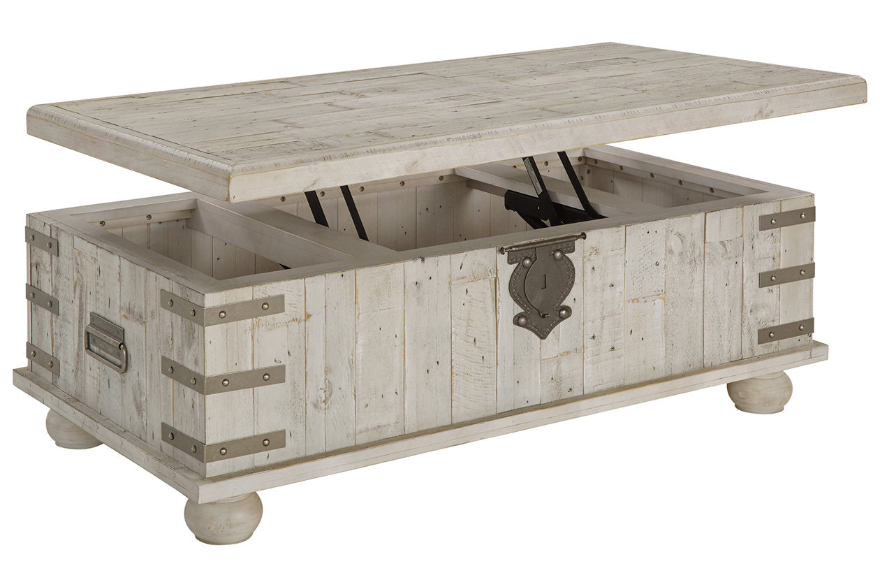 Carynhurst White Wash Gray Coffee Table with Lift Top - T757-9 - Bien Home Furniture & Electronics