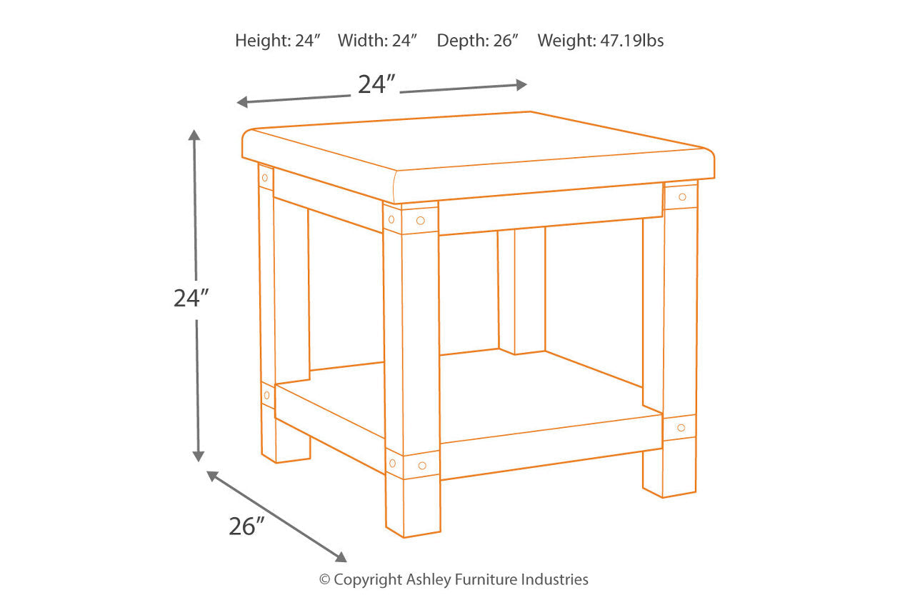 Carynhurst White Wash Gray End Table - T757-3 - Bien Home Furniture & Electronics