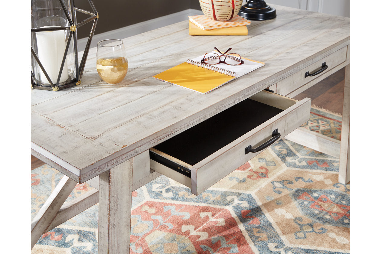 Carynhurst Whitewash 60" Home Office Desk - H755-44 - Bien Home Furniture & Electronics