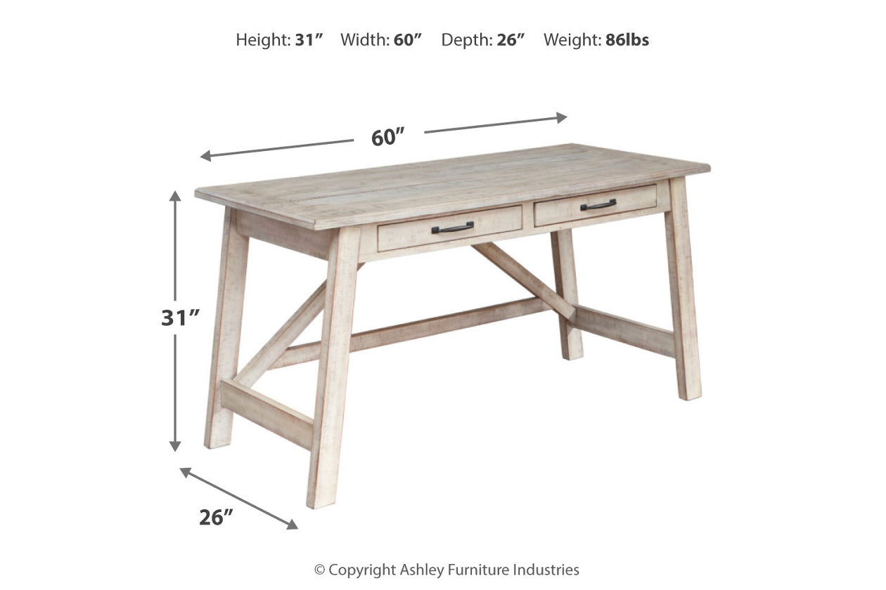 Carynhurst Whitewash 60" Home Office Desk - H755-44 - Bien Home Furniture & Electronics