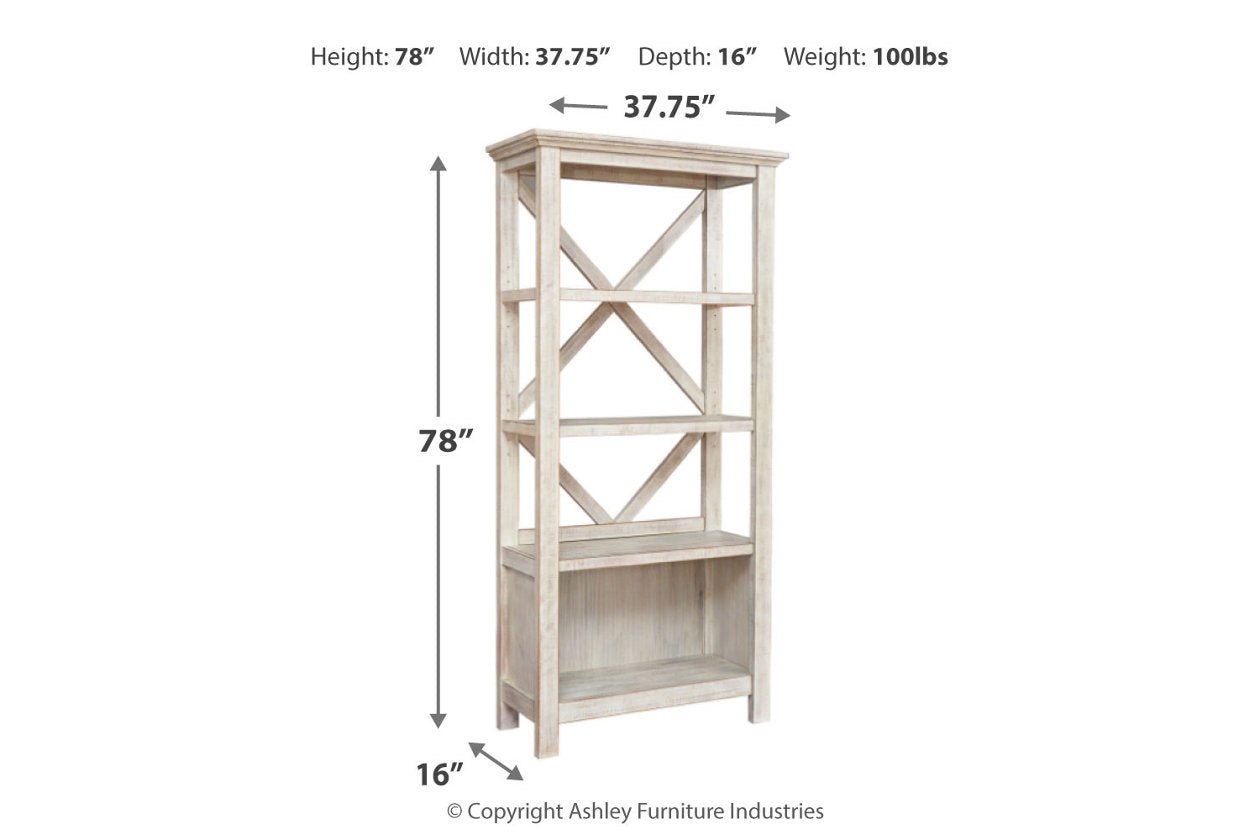 Carynhurst Whitewash 75" Bookcase - H755-17 - Bien Home Furniture & Electronics