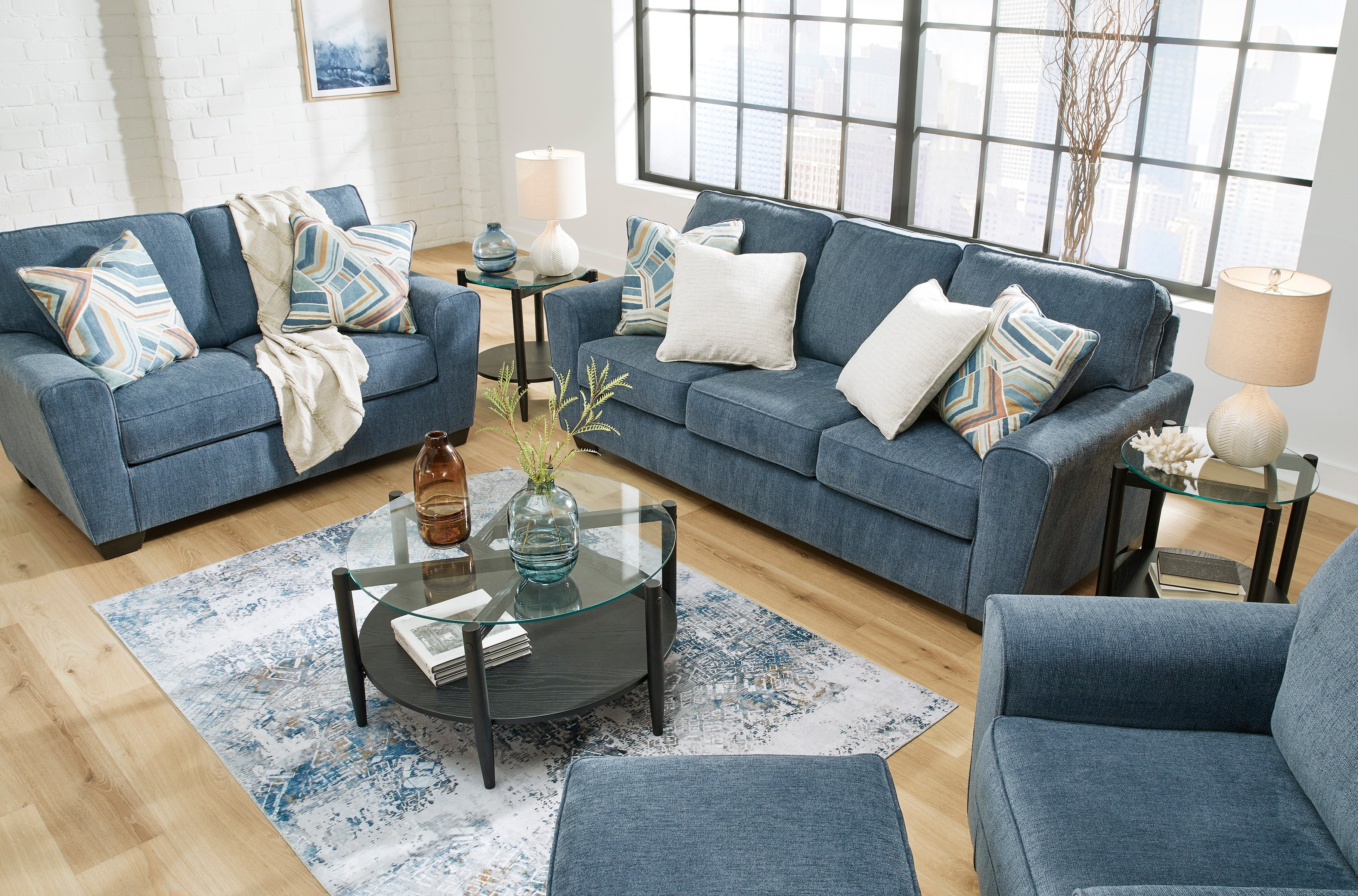 Cashton Blue Living Room Set - SET | 4060538 | 4060535 - Bien Home Furniture & Electronics