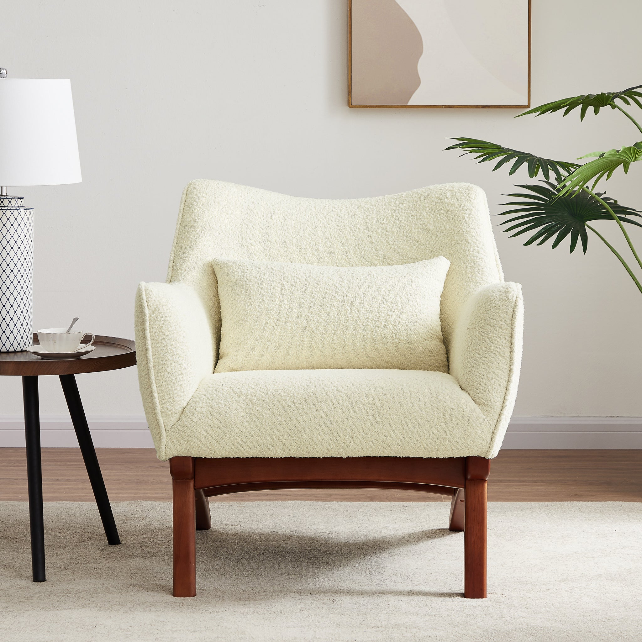 Casper Beige Boucle Accent Chair - LCHR-CASP-BOU-BEI - Bien Home Furniture & Electronics