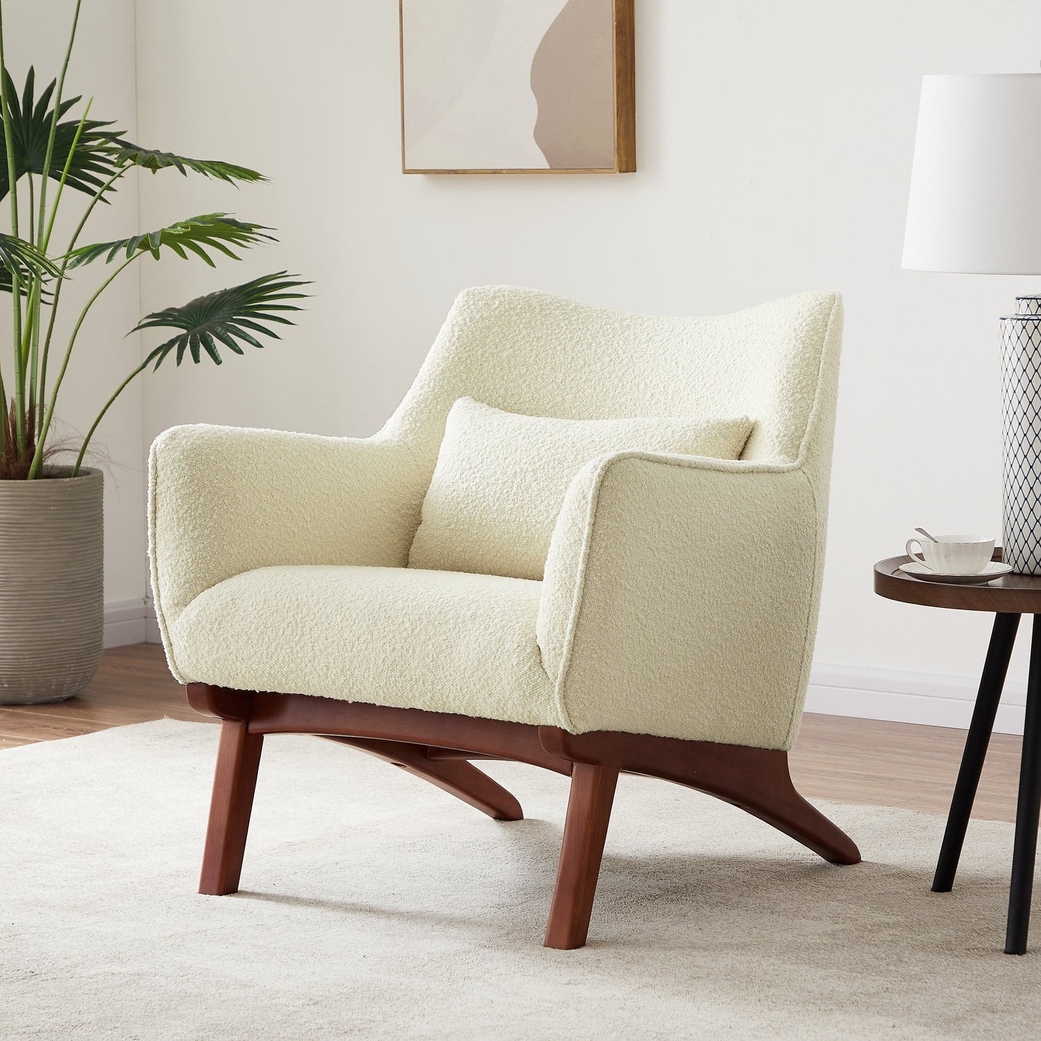 Casper Beige Boucle Accent Chair - LCHR-CASP-BOU-BEI - Bien Home Furniture &amp; Electronics