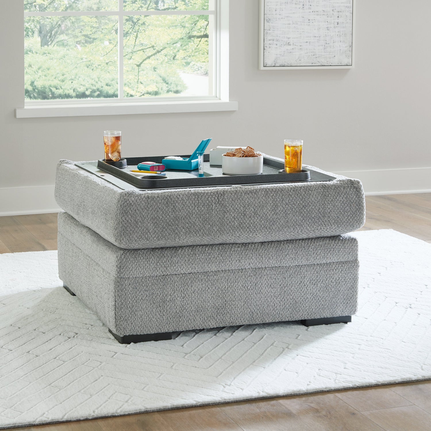 Casselbury Cement Ottoman With Storage - 5290611 - Bien Home Furniture & Electronics