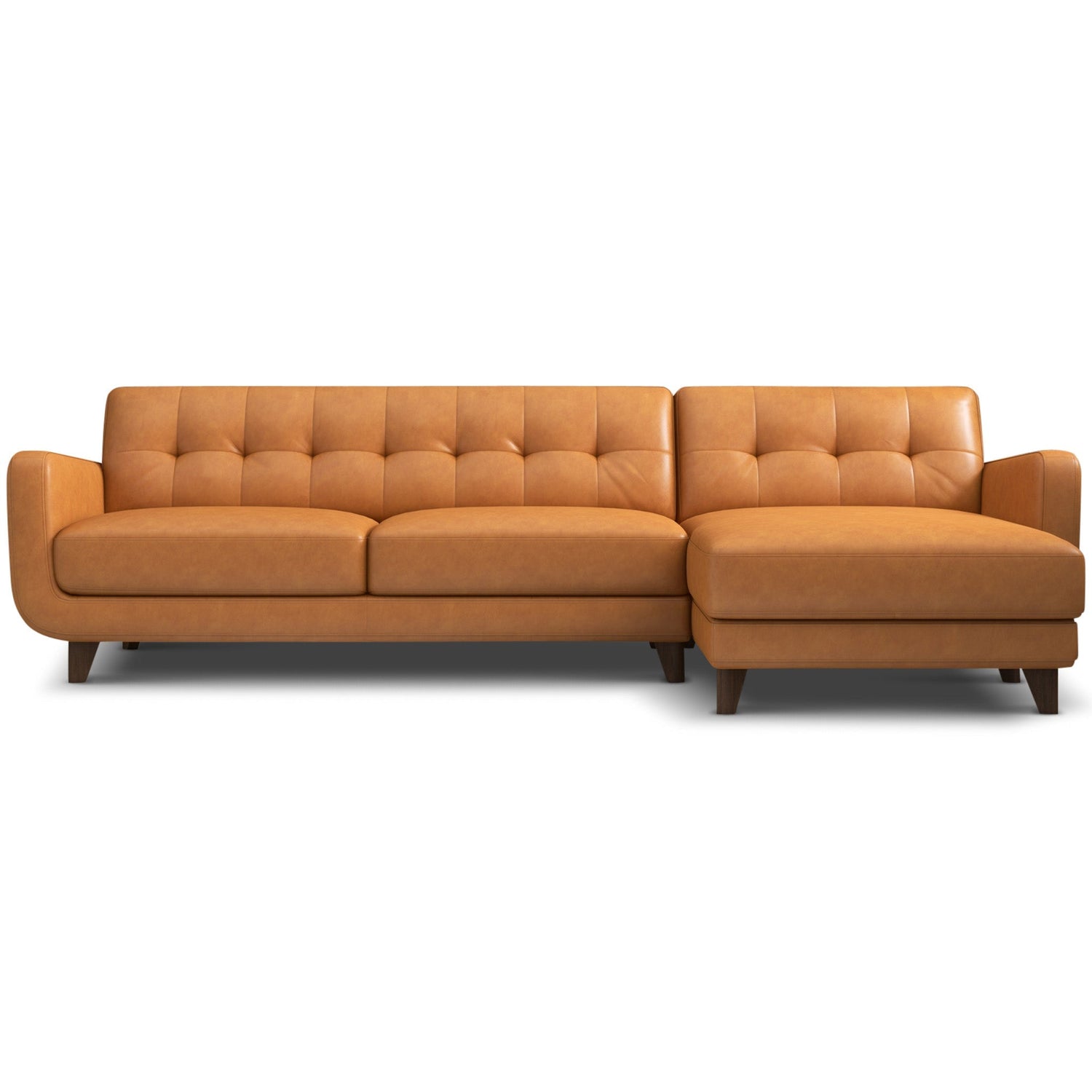 Cassie Tan Leather RAF Sectional - ASH2860 - Bien Home Furniture & Electronics