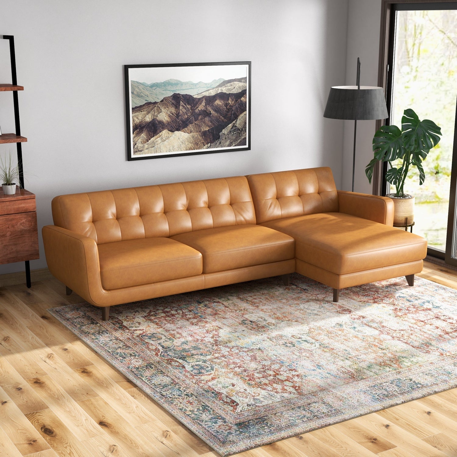 Cassie Tan Leather RAF Sectional - ASH2860 - Bien Home Furniture & Electronics