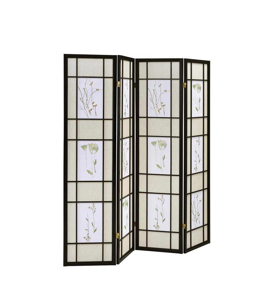 Catabella 4-Panel Floral Print Folding Screen Multi-color - 4407 - Bien Home Furniture & Electronics