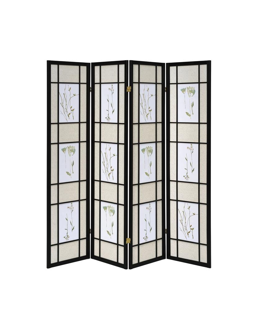 Catabella 4-Panel Floral Print Folding Screen Multi-color - 4407 - Bien Home Furniture & Electronics