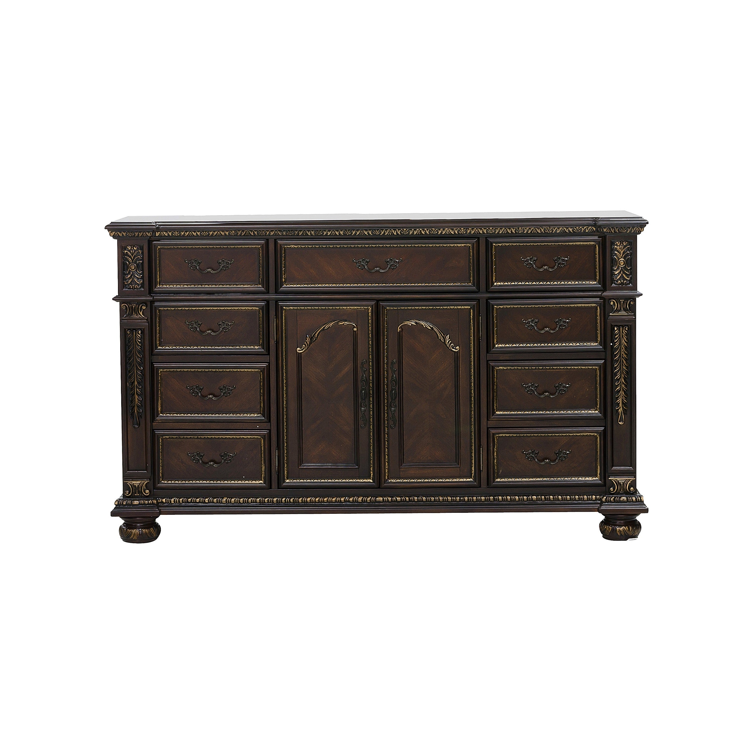 Catalonia Cherry Poster Bedroom Set - SET | 1824K-1 | 1824K-2 | 1824-3 | 1824-1P | 1824-2P | 1824-5 | 1824-6 | 1824-4 | 1824-9 - Bien Home Furniture & Electronics