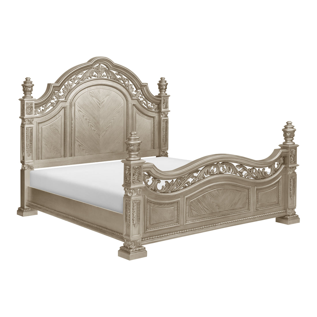 Catalonia Platinum Gold Eastern King Bed - 1824PGK-1EK* - Bien Home Furniture &amp; Electronics