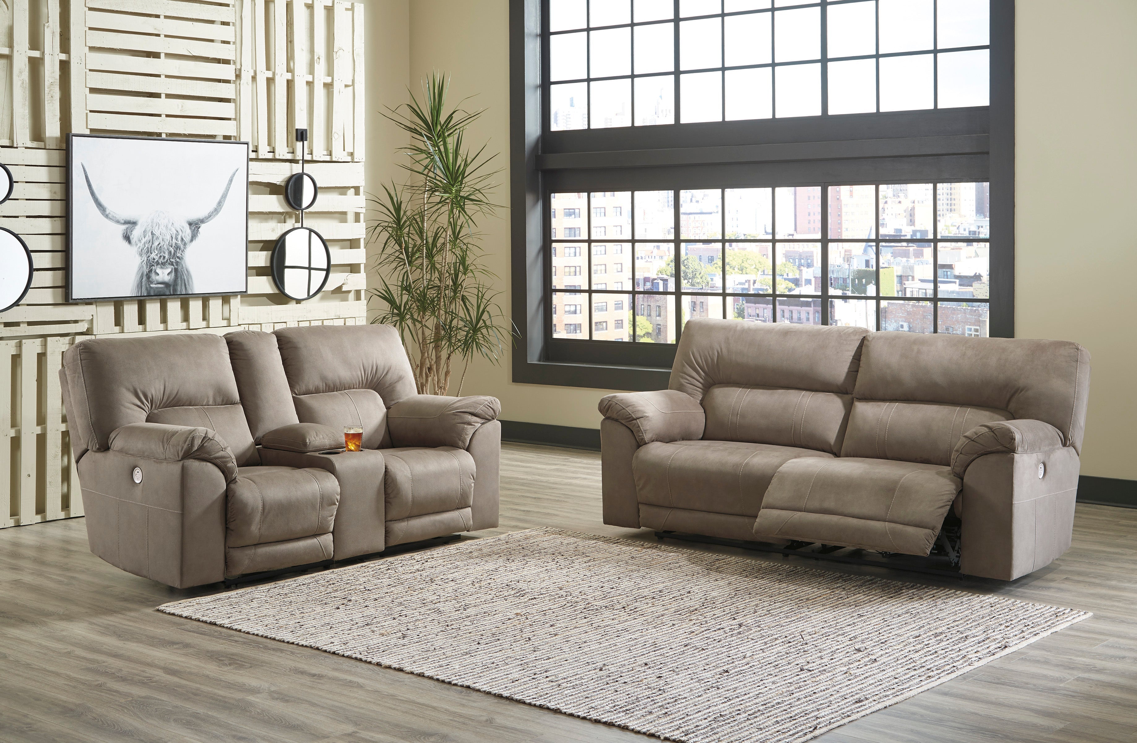 Cavalcade Slate Power Reclining Living Room Set - SET | 7760147 | 7760196 | 7760198 - Bien Home Furniture & Electronics