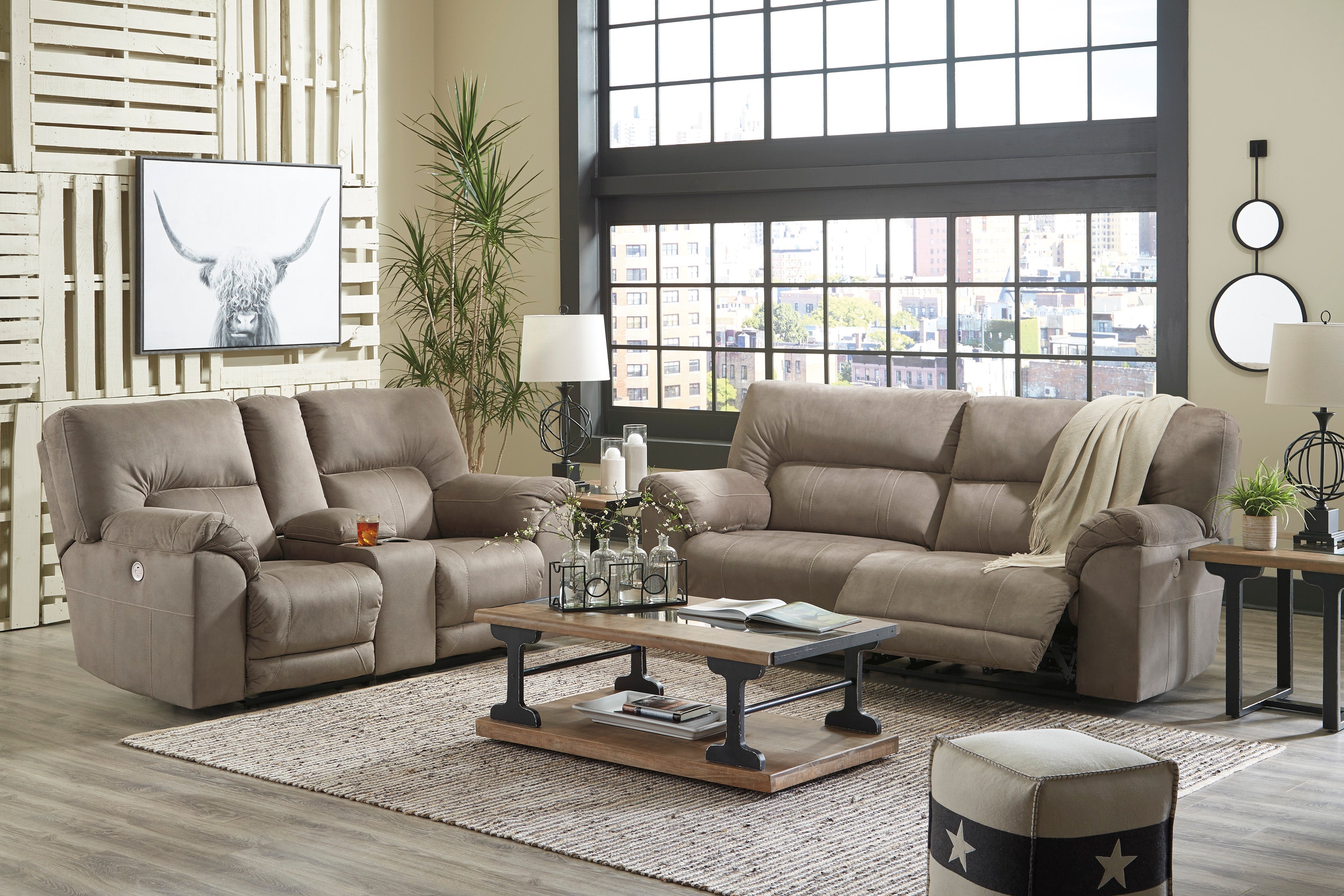 Cavalcade Slate Power Reclining Living Room Set - SET | 7760147 | 7760196 | 7760198 - Bien Home Furniture & Electronics