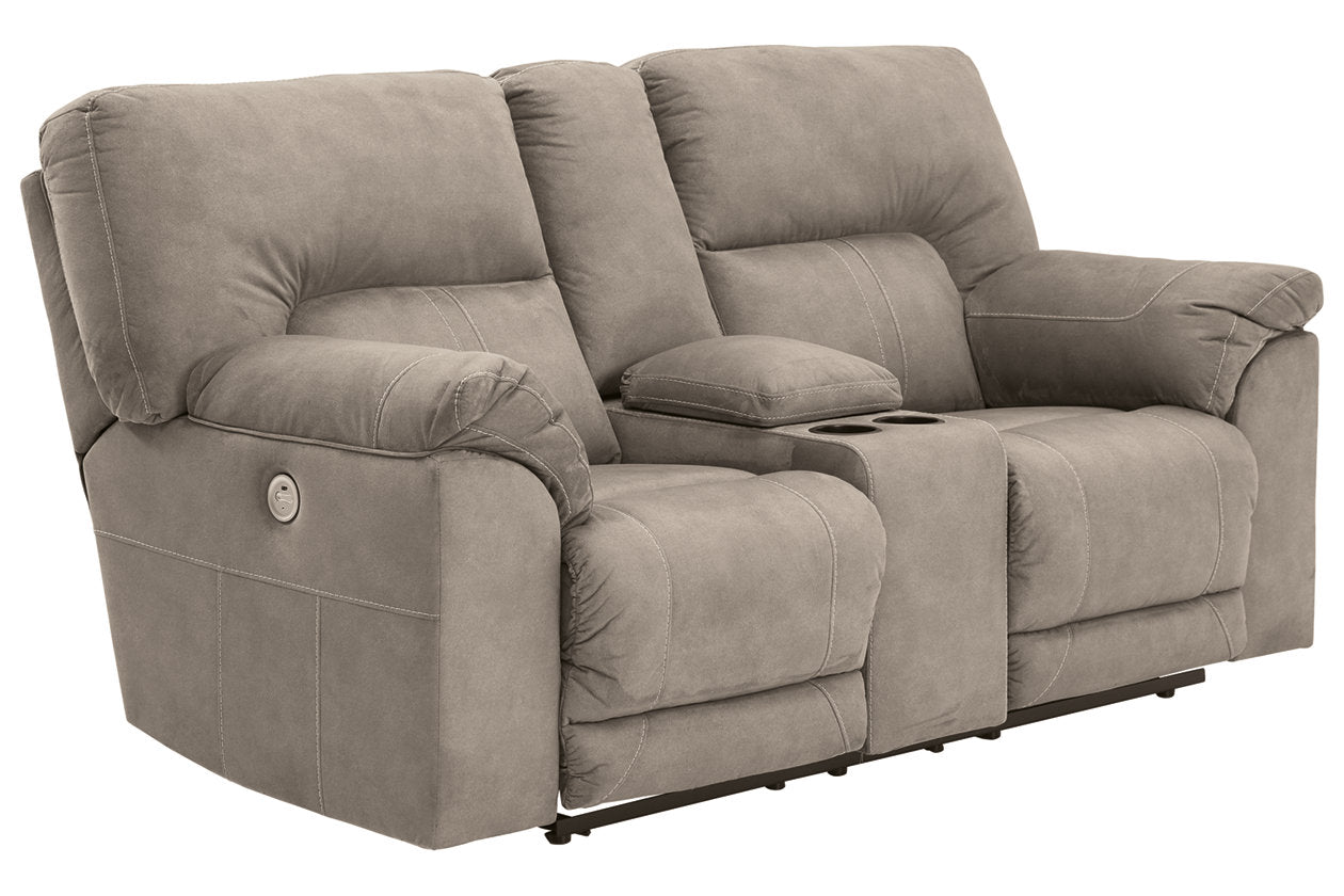 Cavalcade Slate Power Reclining Loveseat with Console - 7760196 - Bien Home Furniture & Electronics