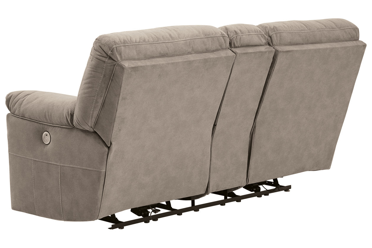 Cavalcade Slate Power Reclining Loveseat with Console - 7760196 - Bien Home Furniture & Electronics