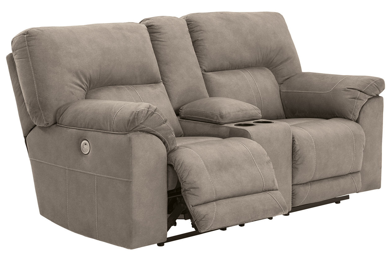 Cavalcade Slate Power Reclining Loveseat with Console - 7760196 - Bien Home Furniture & Electronics