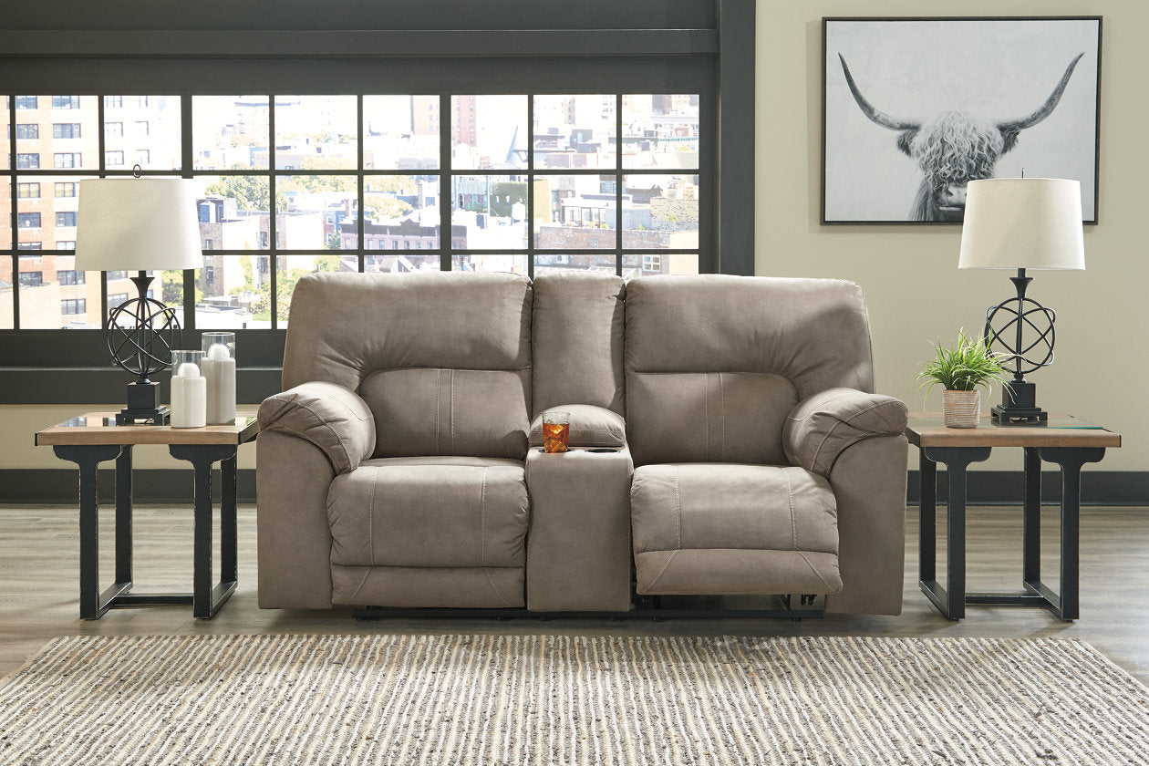 Cavalcade Slate Power Reclining Loveseat with Console - 7760196 - Bien Home Furniture & Electronics