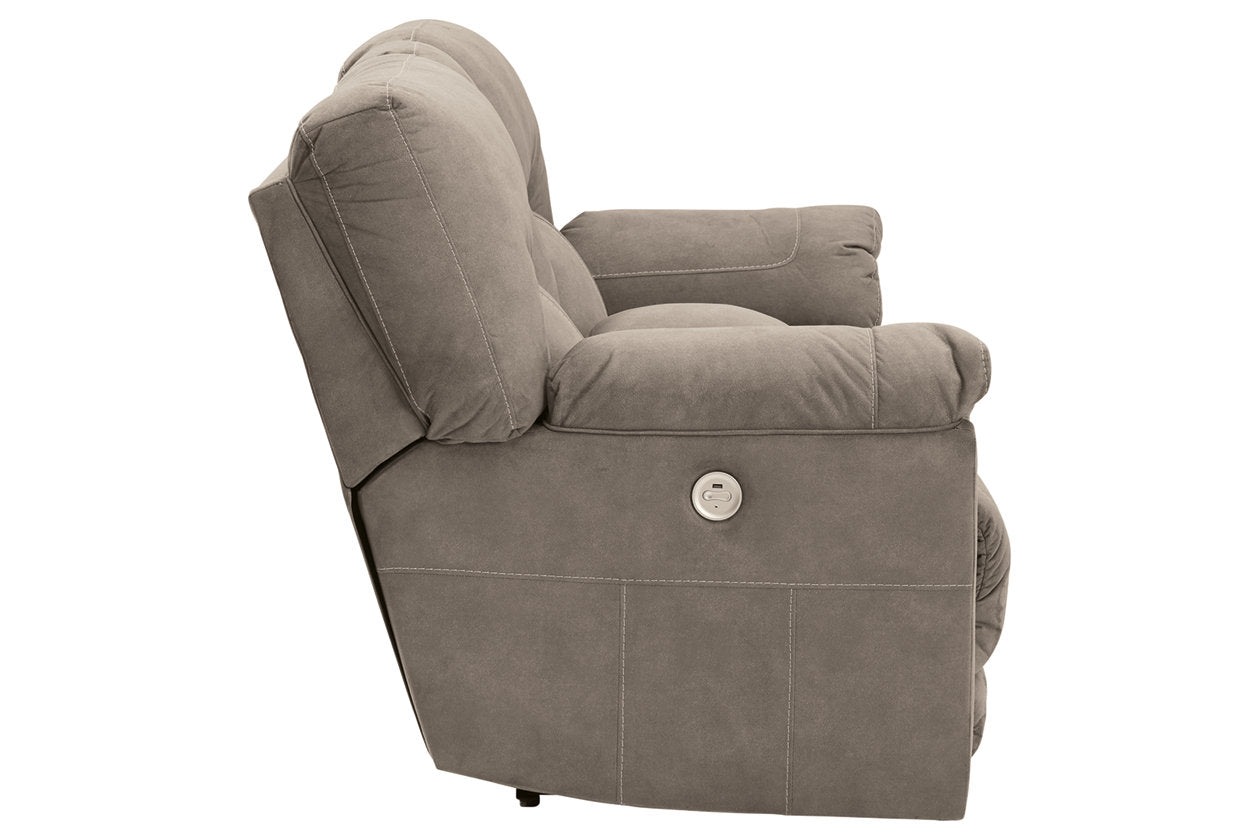 Cavalcade Slate Power Reclining Loveseat with Console - 7760196 - Bien Home Furniture & Electronics