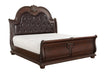Cavalier Dark Cherry King Upholstered Sleigh Bed - SET | 1757K-1 | 1757K-2 | 1757-3 | 1757-1P - Bien Home Furniture & Electronics