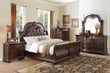 Cavalier Dark Cherry Upholstered Sleigh Bedroom Set - SET | 1757-1 | 1757-2 | 1757-3 | 1757-1P | 1757-4 | 1757-9 - Bien Home Furniture & Electronics
