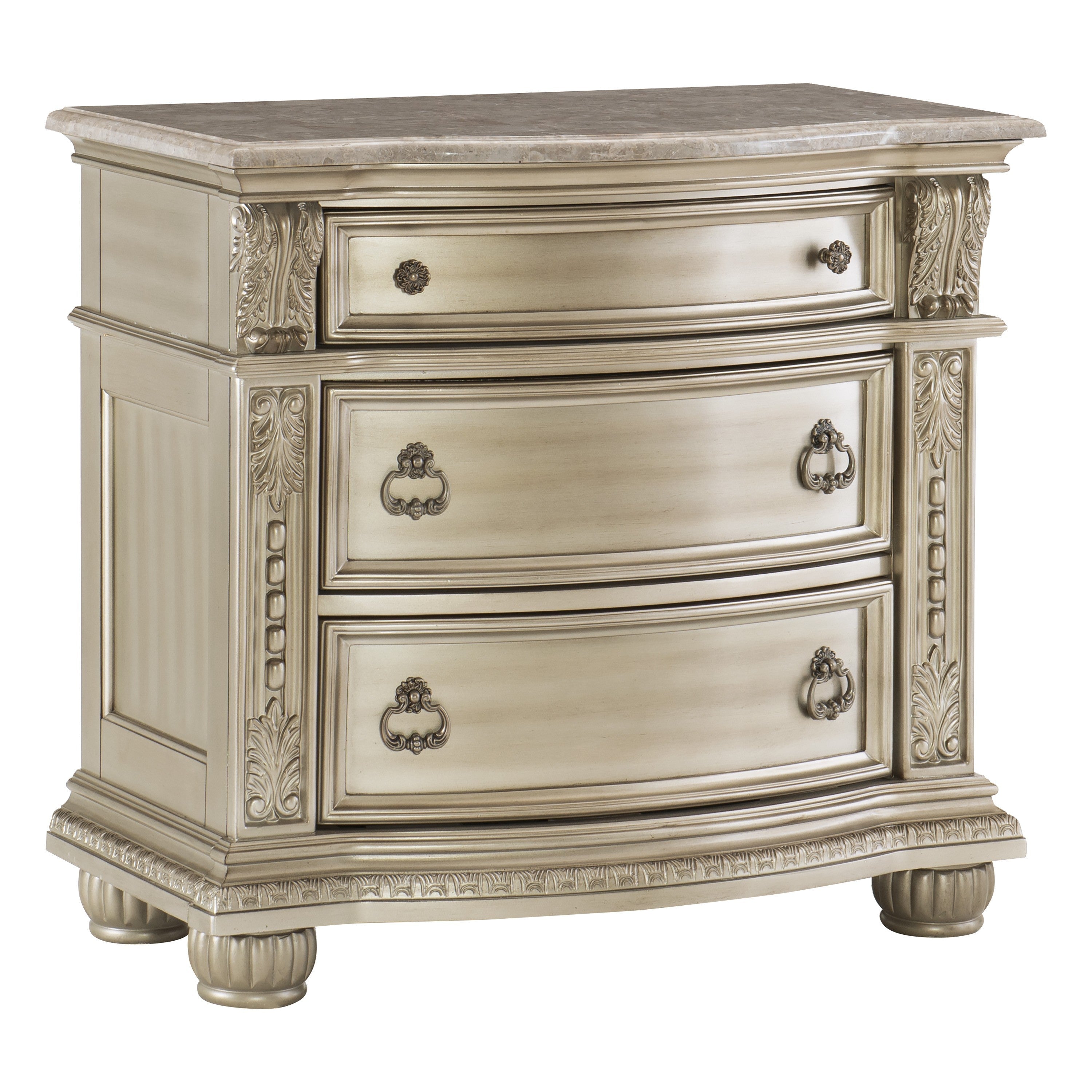 Cavalier Silver Nightstand - 1757SV-4 - Bien Home Furniture &amp; Electronics