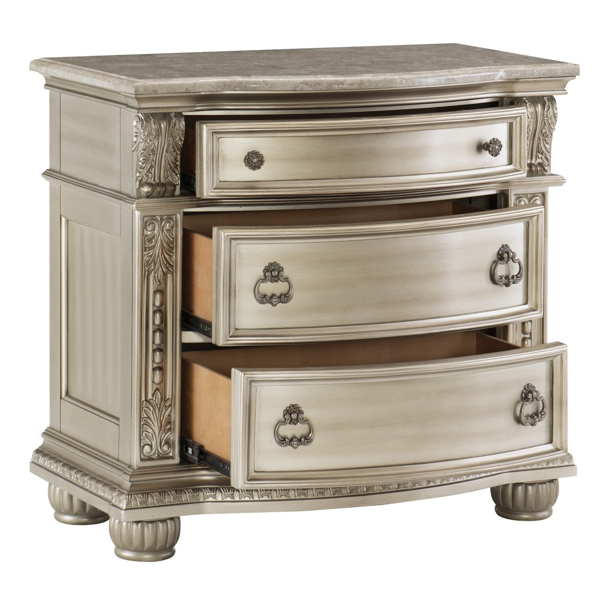 Cavalier Silver Nightstand - 1757SV-4 - Bien Home Furniture &amp; Electronics