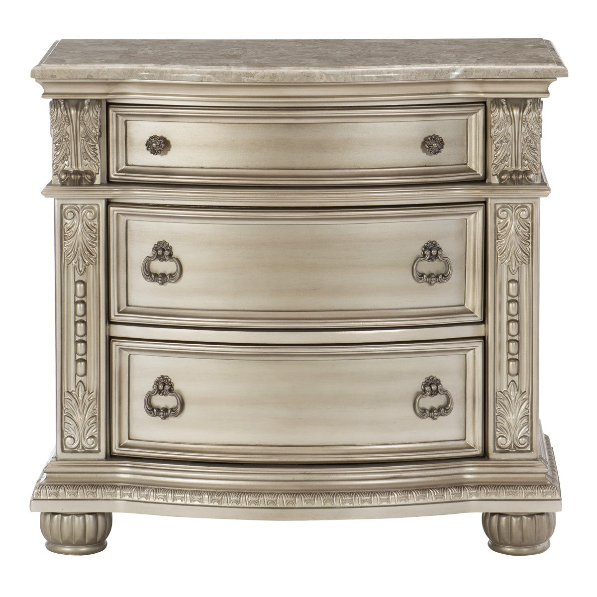 Cavalier Silver Upholstered Sleigh Bedroom Set - SET | 1757SVK-1 | 1757SVK-2 | 1757SV-3 | 1757SV-1P | 1757SV-5 | 1757SV-6 | 1757SV-4 - Bien Home Furniture & Electronics