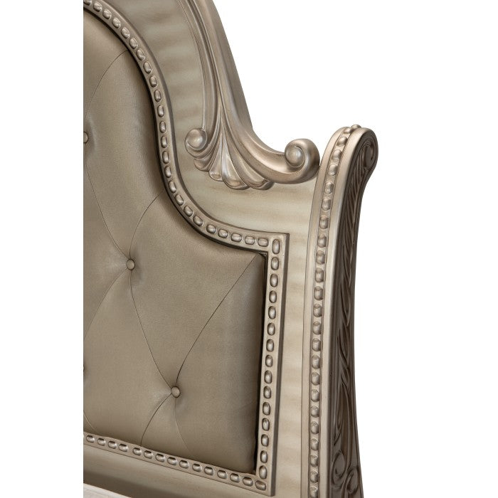 Cavalier Silver Upholstered Sleigh Bedroom Set - SET | 1757SVK-1 | 1757SVK-2 | 1757SV-3 | 1757SV-1P | 1757SV-5 | 1757SV-6 | 1757SV-4 - Bien Home Furniture &amp; Electronics
