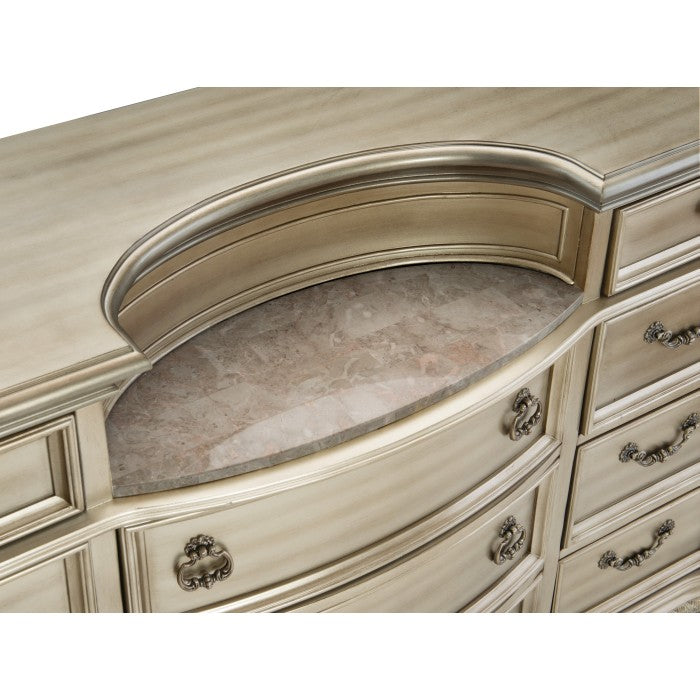 Cavalier Silver Upholstered Sleigh Bedroom Set - SET | 1757SVK-1 | 1757SVK-2 | 1757SV-3 | 1757SV-1P | 1757SV-5 | 1757SV-6 | 1757SV-4 - Bien Home Furniture & Electronics