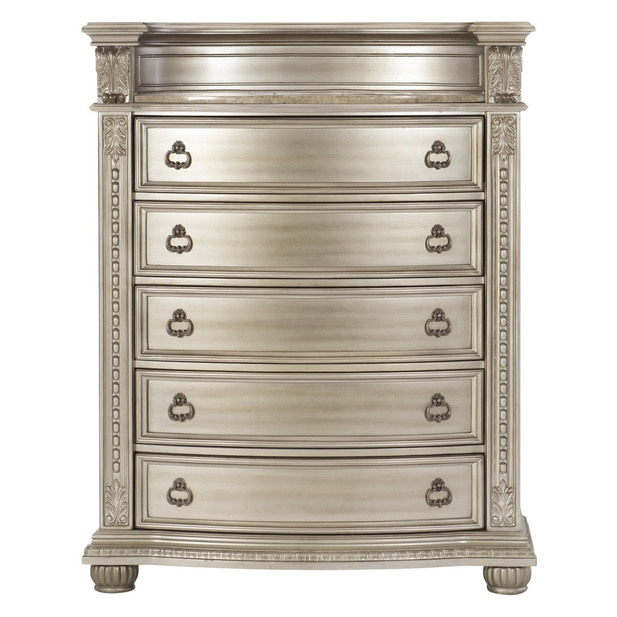 Cavalier Silver Upholstered Sleigh Bedroom Set - SET | 1757SVK-1 | 1757SVK-2 | 1757SV-3 | 1757SV-1P | 1757SV-5 | 1757SV-6 | 1757SV-4 - Bien Home Furniture & Electronics