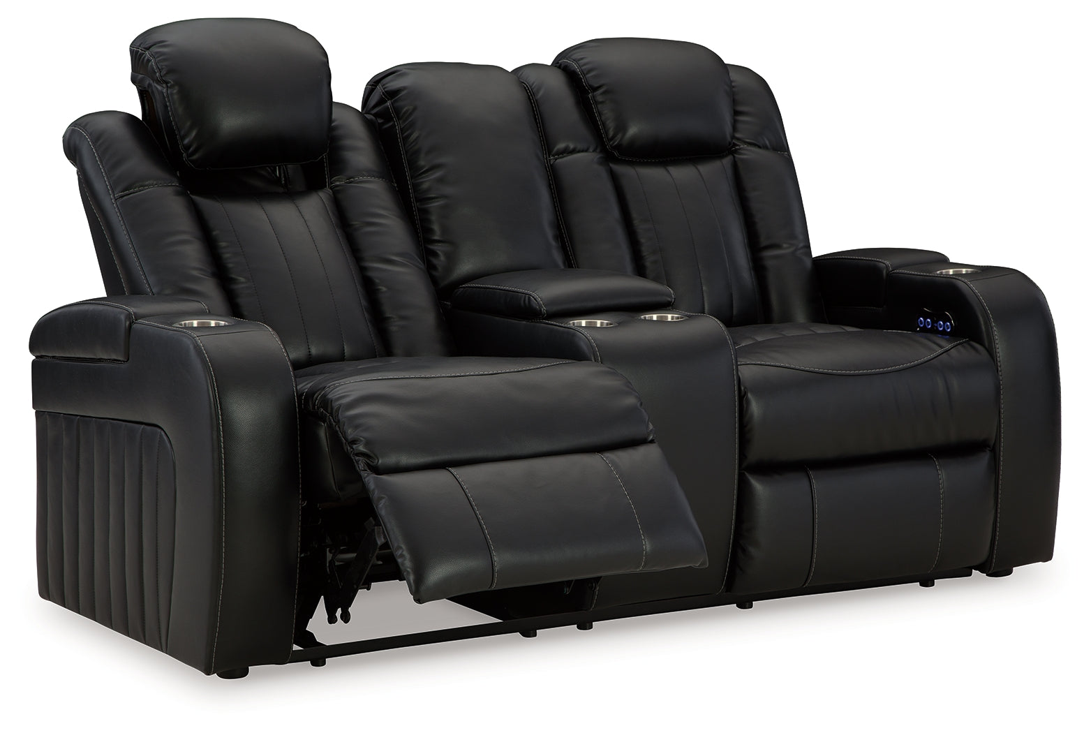 Caveman Den Midnight Power Reclining Loveseat with Console - 9070318 - Bien Home Furniture & Electronics