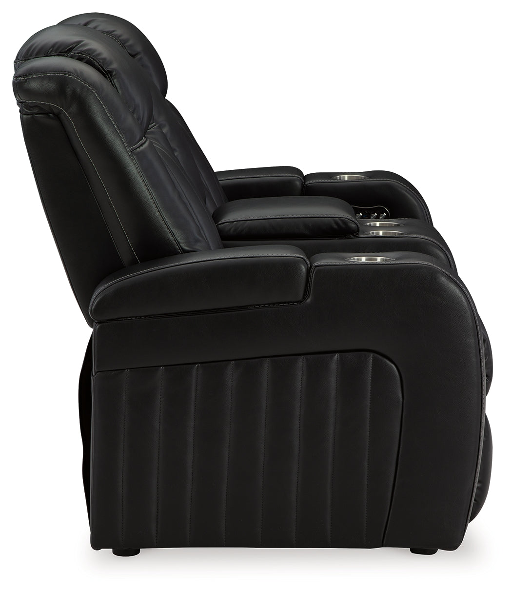 Caveman Den Midnight Power Reclining Loveseat with Console - 9070318 - Bien Home Furniture & Electronics