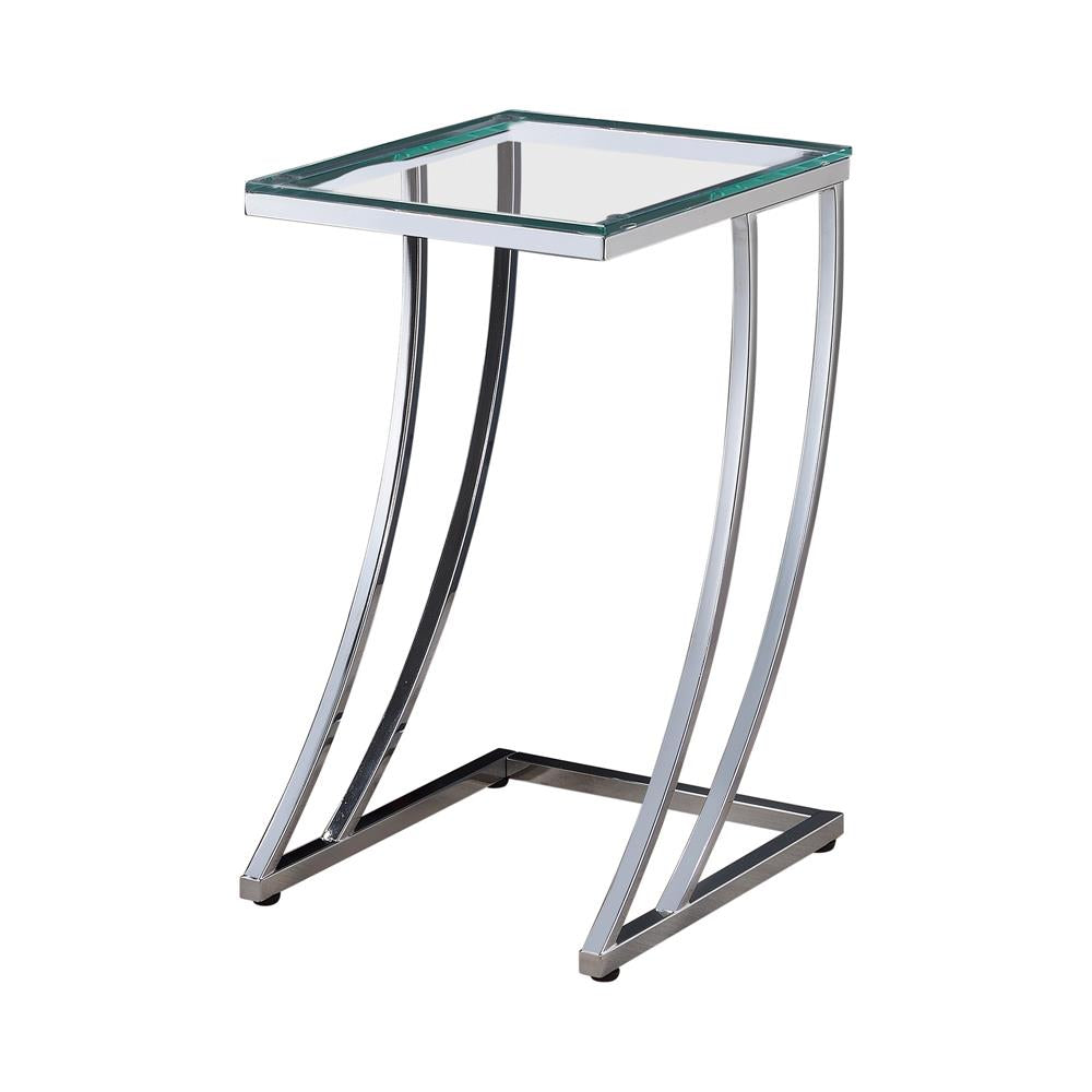 Cayden Chrome/Clear Rectangular Top Accent Table - 900082 - Bien Home Furniture & Electronics