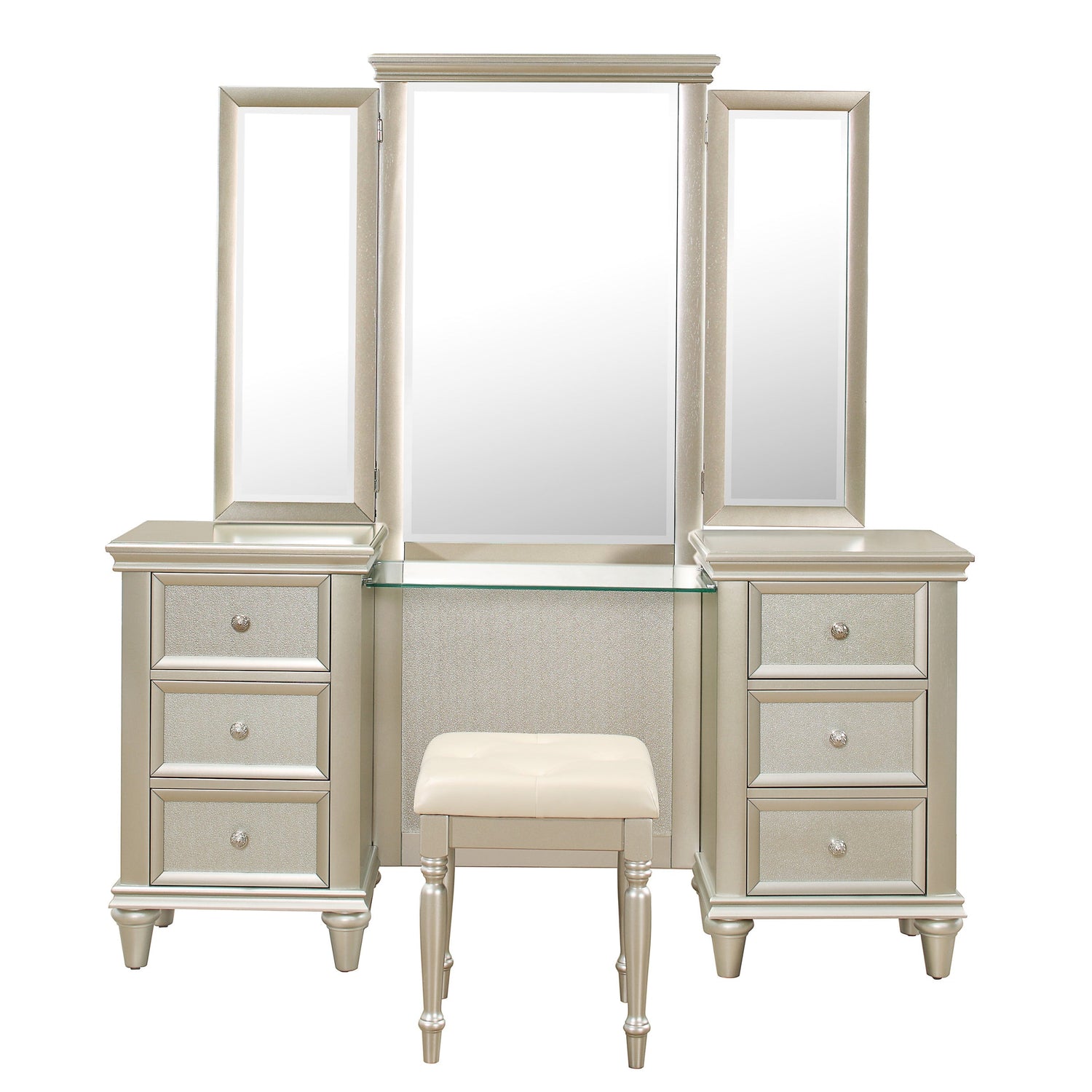 Celandine Silver Vanity Set - SET | 1928-15L | 1928-15R | 1928-15M - Bien Home Furniture & Electronics