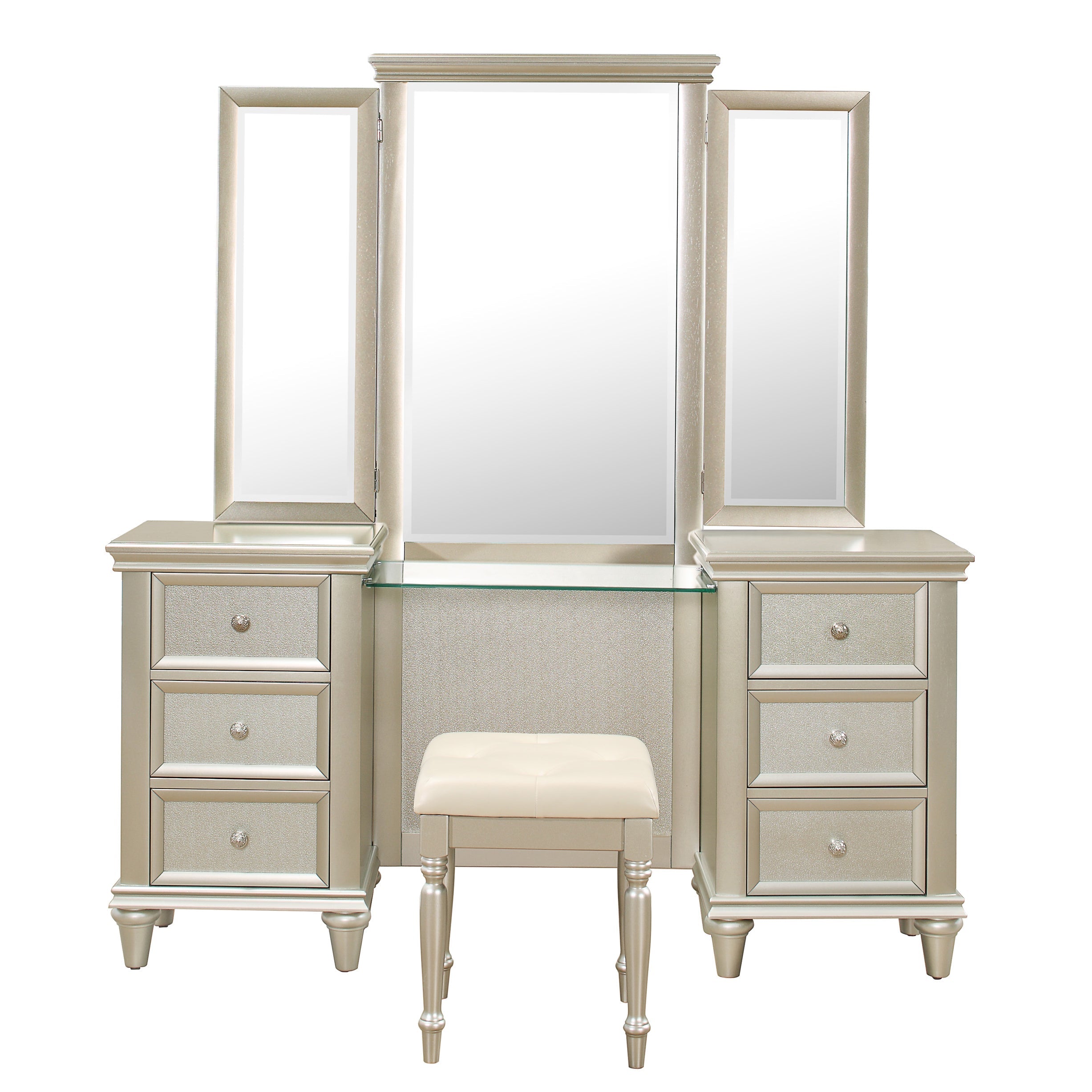 Celandine Silver Vanity Set - SET | 1928-15L | 1928-15R | 1928-15M - Bien Home Furniture & Electronics