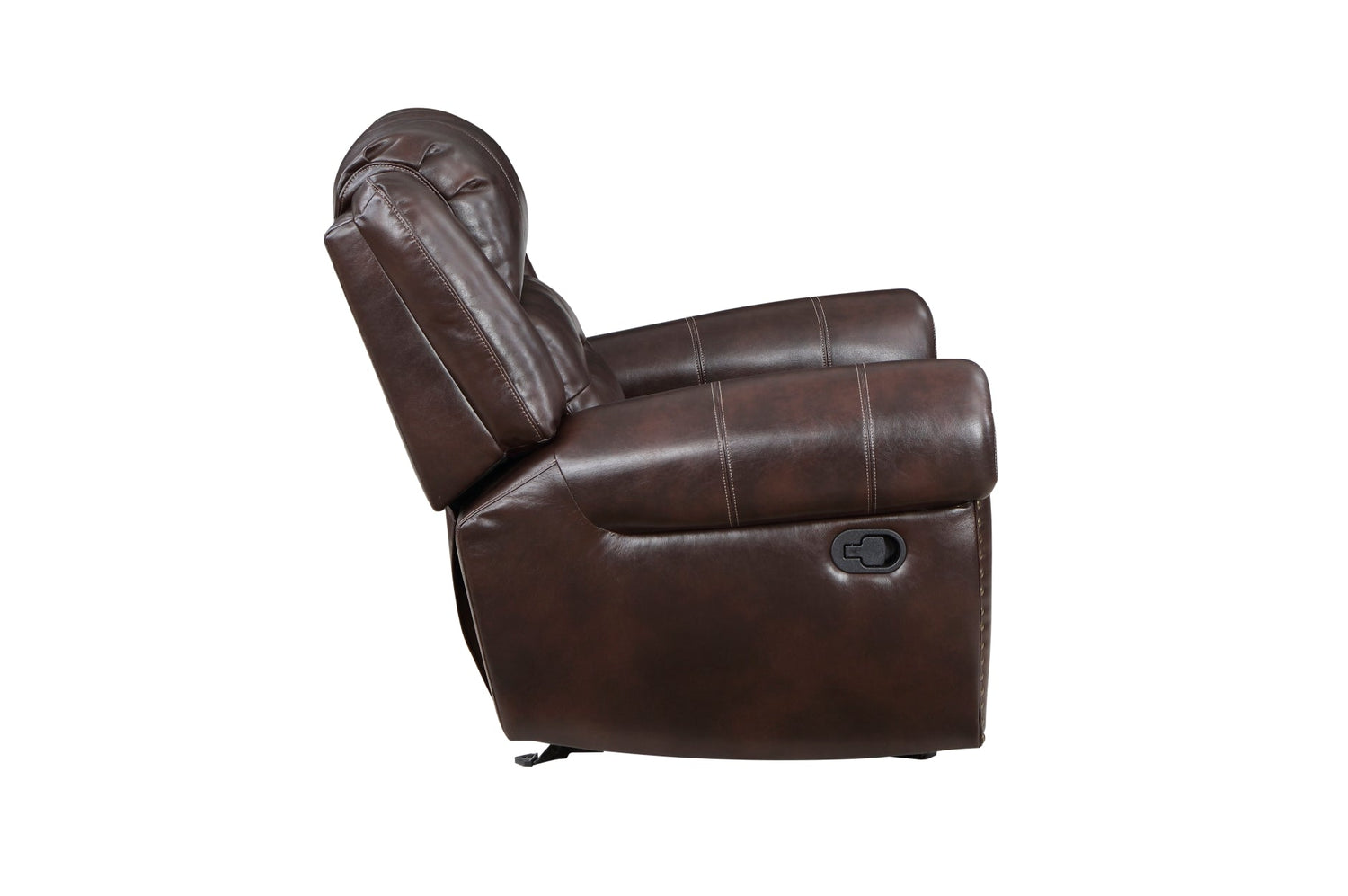 Center Hill Brown Bonded Leather Reclining Living Room Set - SET | 9668NBR-3 | 9668NBR-2 | 9668NBR-1 - Bien Home Furniture & Electronics
