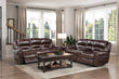Center Hill Brown Bonded Leather Reclining Living Room Set - SET | 9668NBR-3 | 9668NBR-2 | 9668NBR-1 - Bien Home Furniture & Electronics