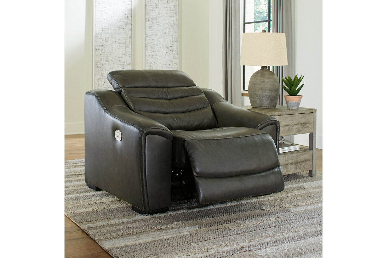 Center Line Dark Gray Power Recliner - U6340413 - Bien Home Furniture & Electronics