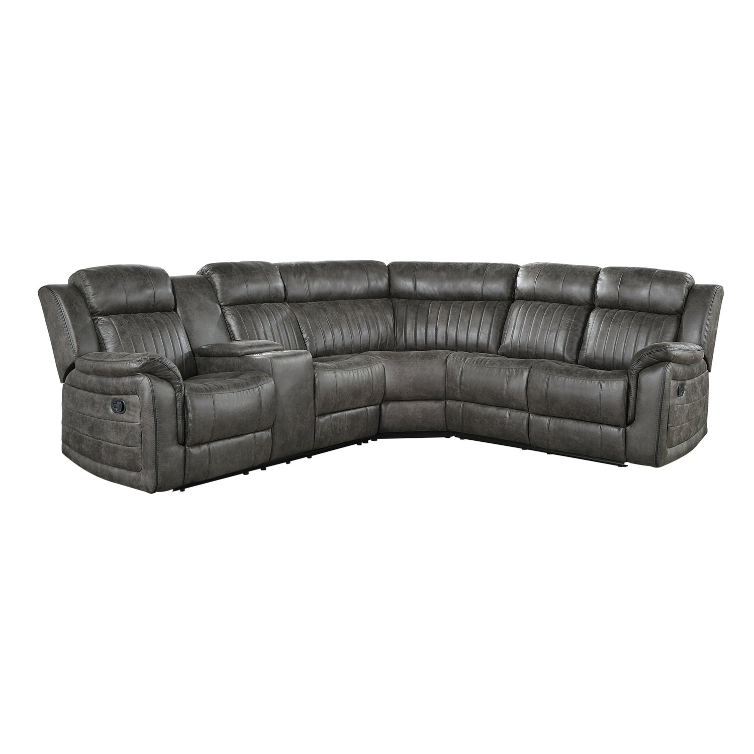 Centeroak Brownish Gray LAF Reclining Sectional - 9479BRG*SC - Bien Home Furniture & Electronics