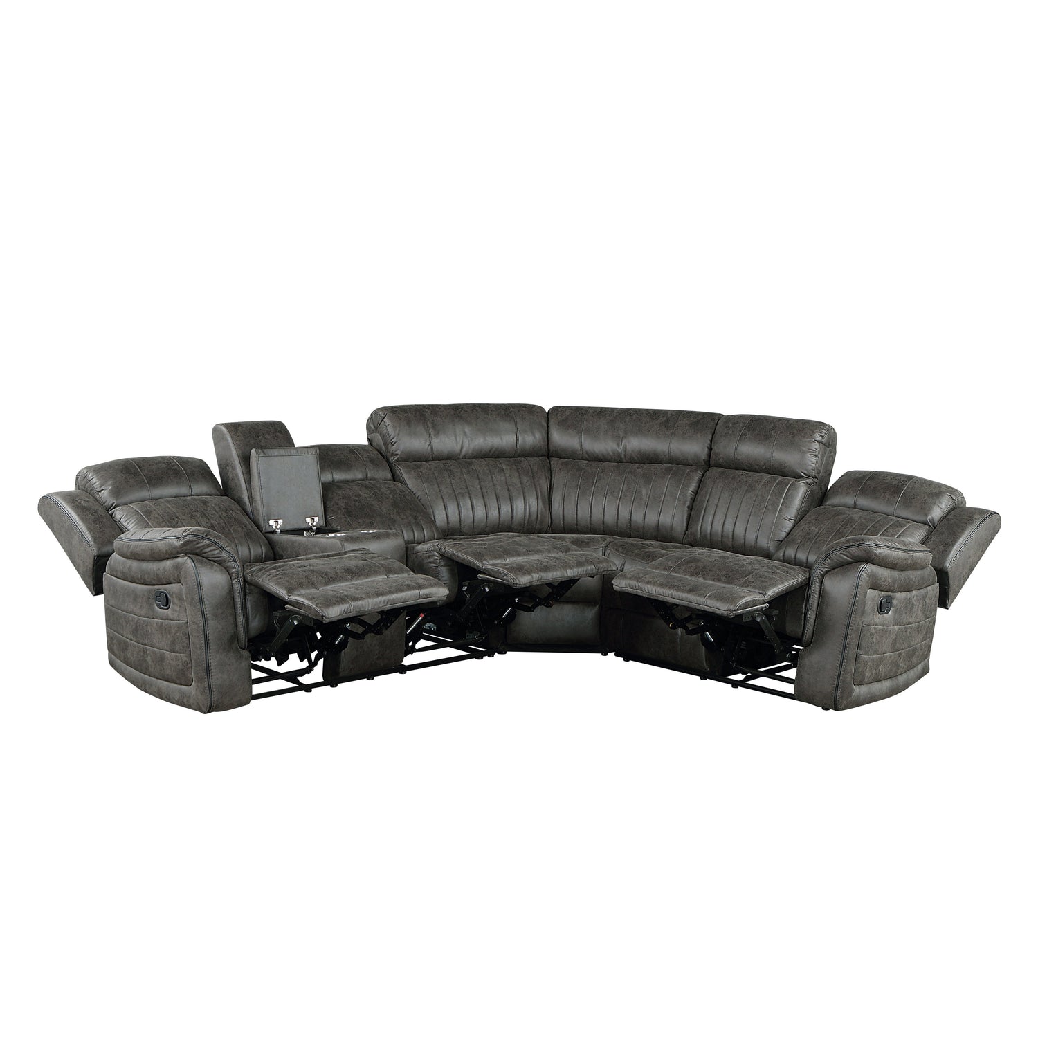 Centeroak Brownish Gray LAF Reclining Sectional - 9479BRG*SC - Bien Home Furniture & Electronics