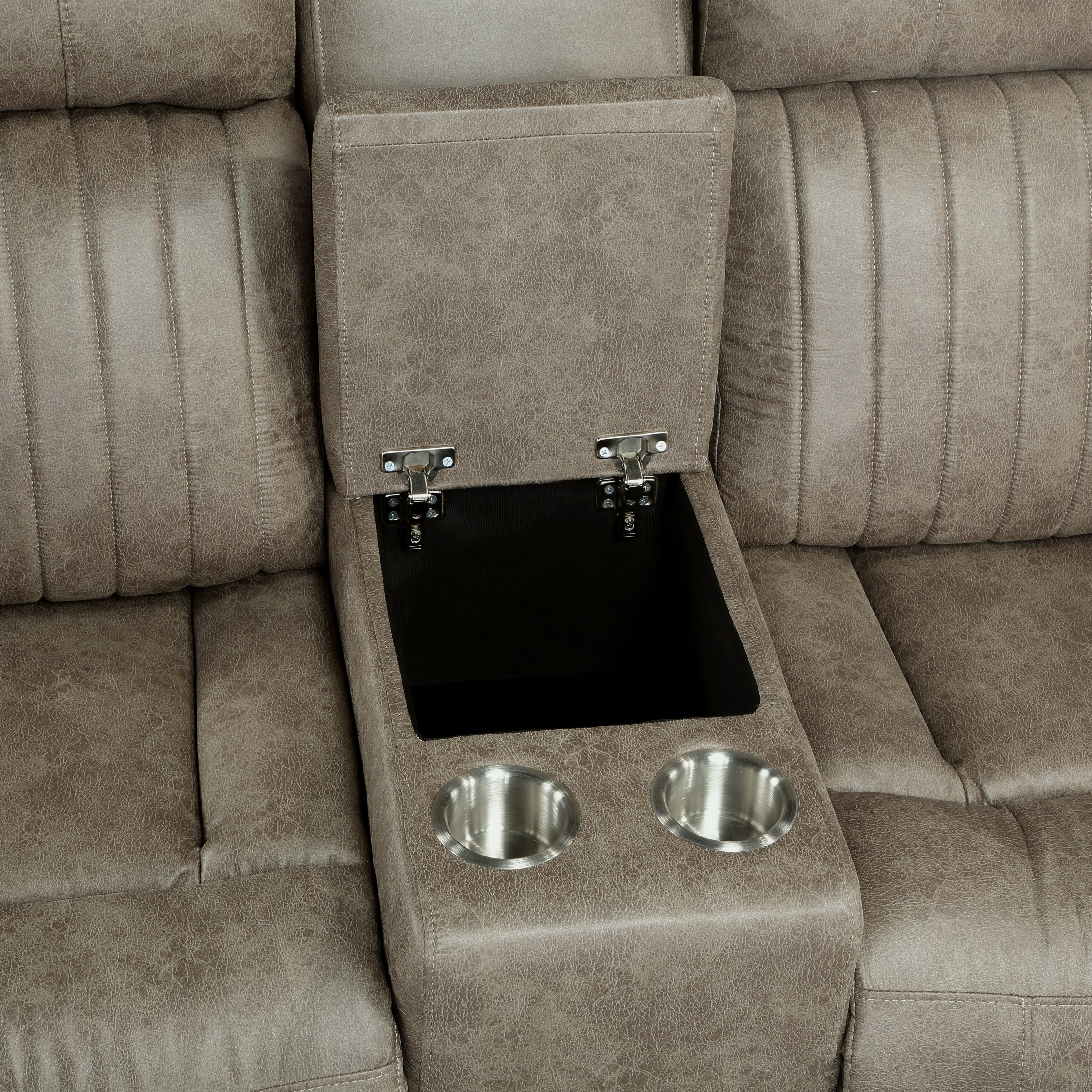 Centeroak Sandy Brown Double Reclining Loveseat with Center Console - 9479SDB-2 - Bien Home Furniture & Electronics