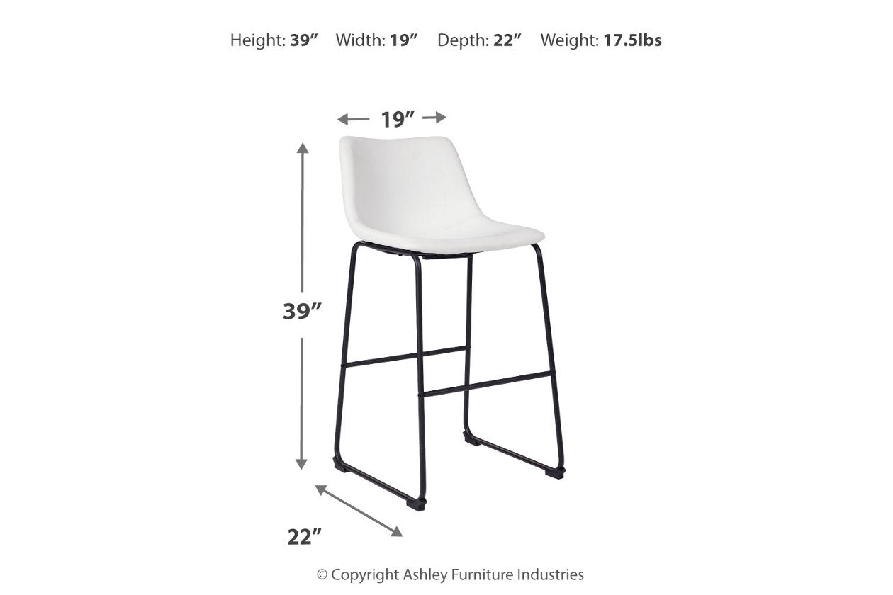 Centiar White Pub Height Barstool, Set of 2 - D372-730 - Bien Home Furniture & Electronics