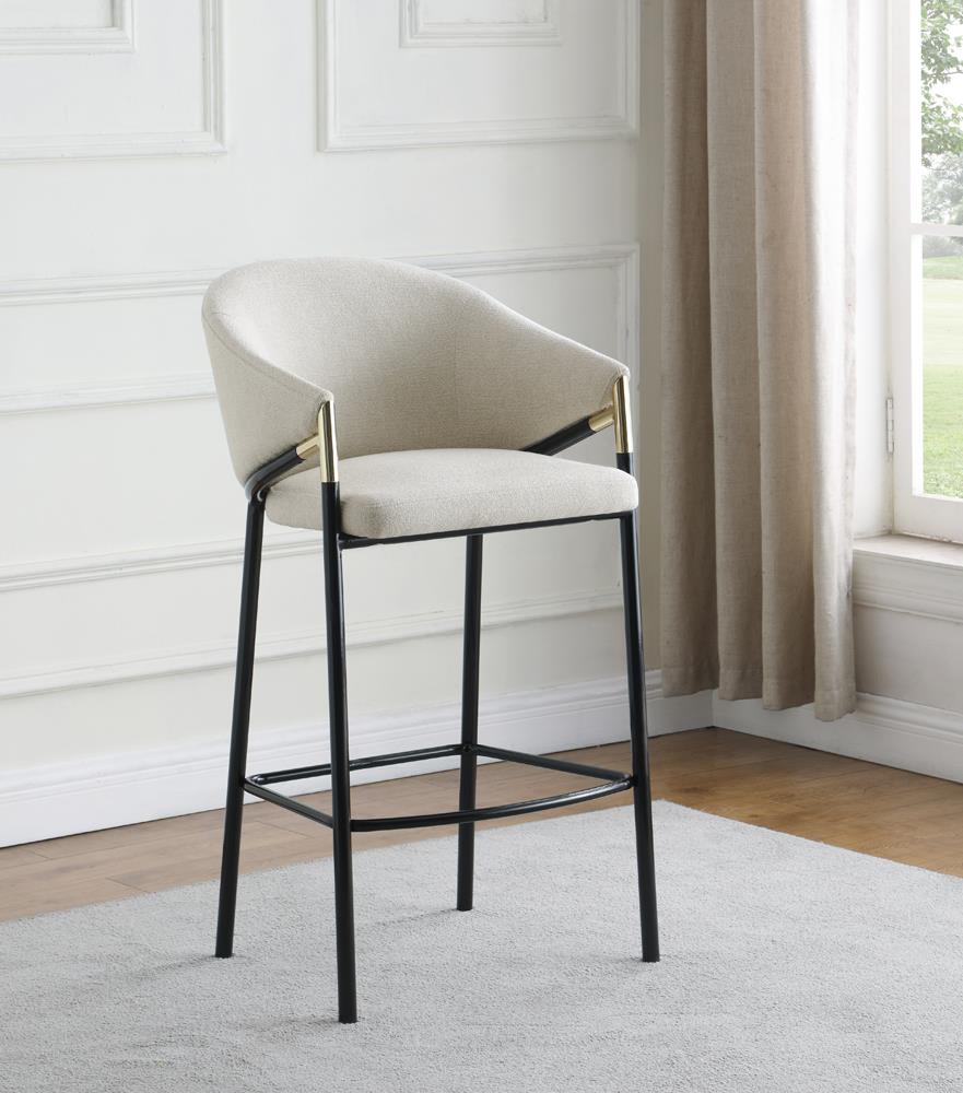 Chadwick Beige/Glossy Black Sloped Arm Bar Stools, Set of 2 - 183437 - Bien Home Furniture & Electronics