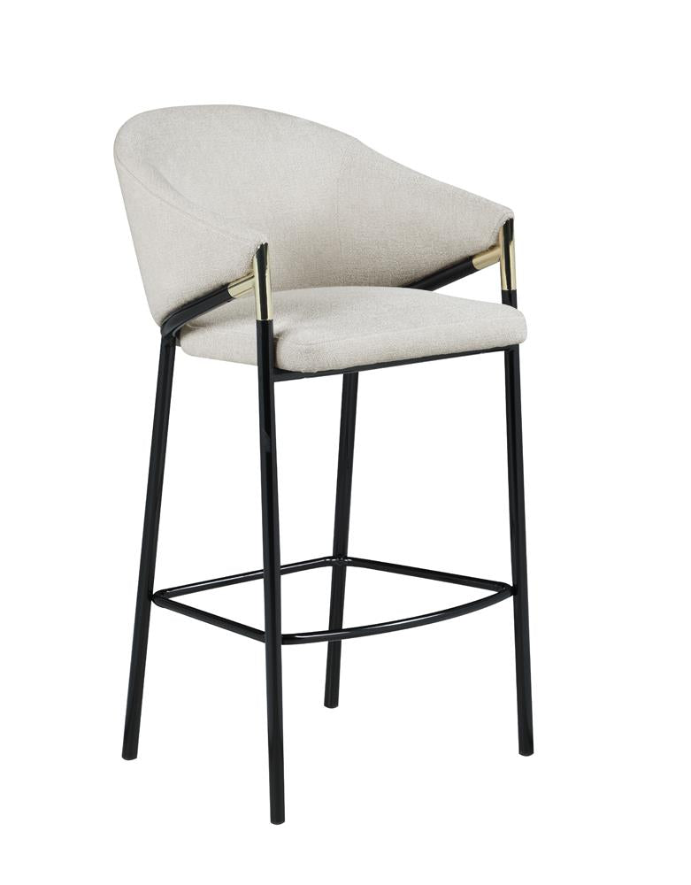 Chadwick Beige/Glossy Black Sloped Arm Bar Stools, Set of 2 - 183437 - Bien Home Furniture & Electronics